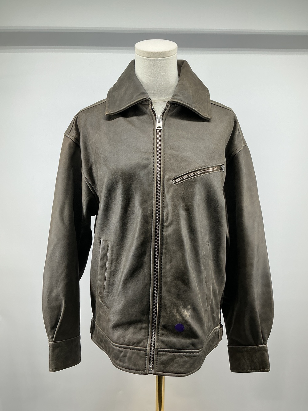 100% Leather Oversized Bomber Jacket